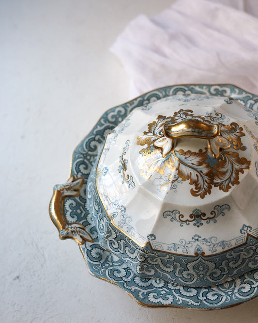 Legumiera metà 800 grigio e oro