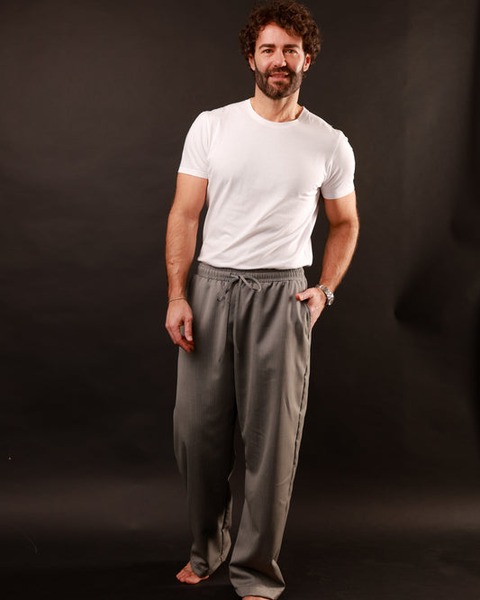 Pantalone Loungewear con Elastico in Vita - Lana 120s e Seta Made in Italy