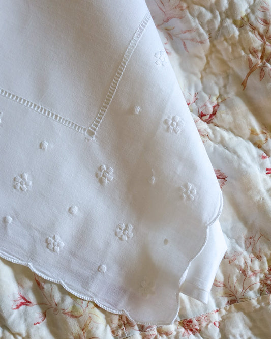 Lenzuolo matrimoniale in cotone con bordo ricamo san gallo