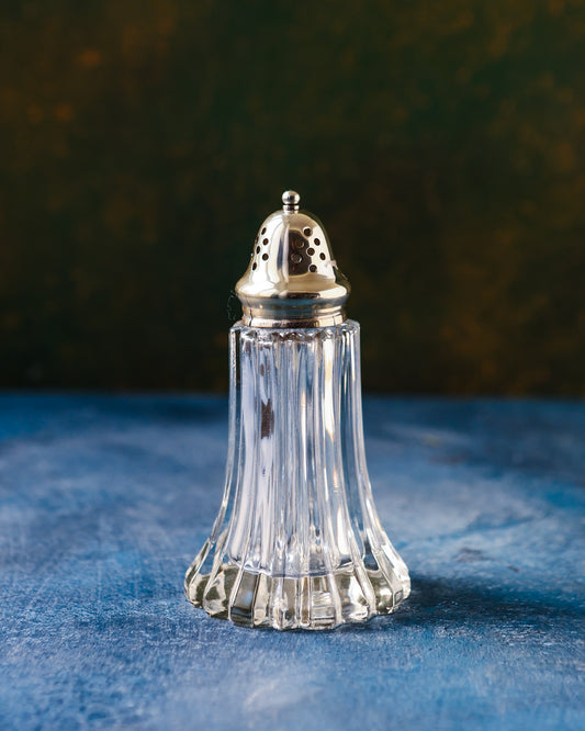 Saliera in cristallo e sheffield