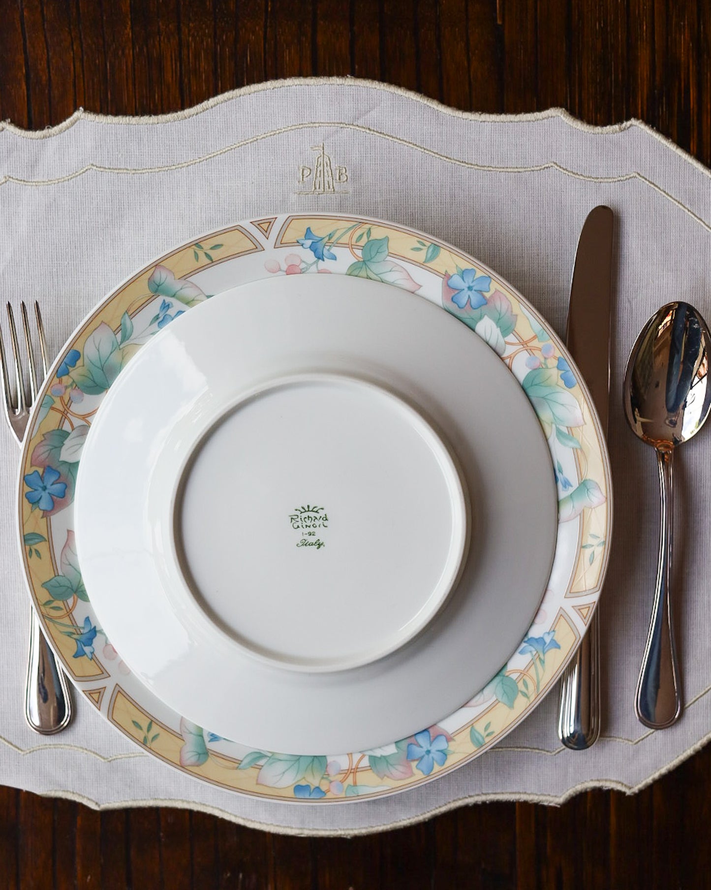 Servizio di piatti da 12 completo Richard Ginori Impero decoro con fiori pastello