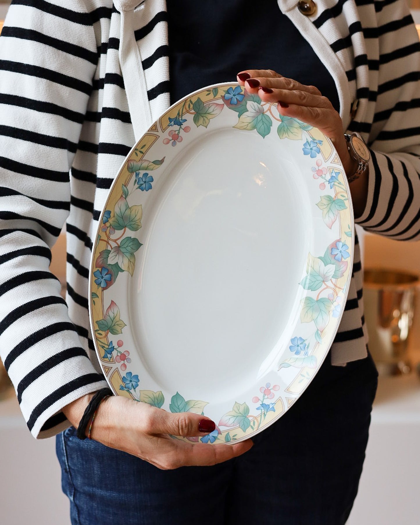 Servizio di piatti da 12 completo Richard Ginori Impero decoro con fiori pastello