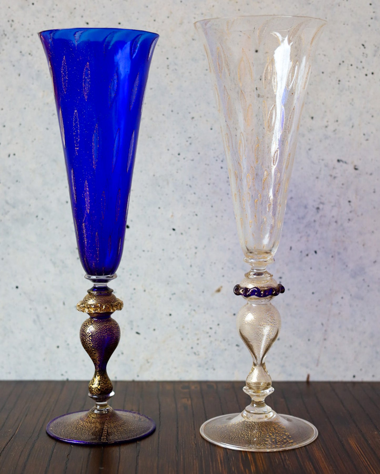Bicchiere da collezione Gabbiani flutes con oro zecchino