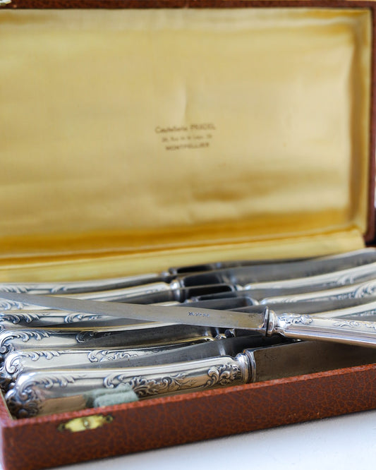 Servizio di posate francesi da 12  art nouveau con mestolo e cucchiaini