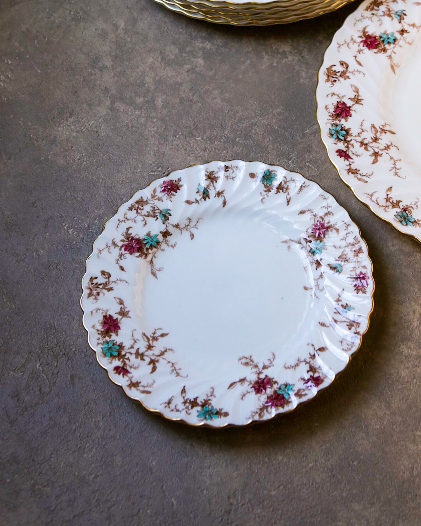 Set da 6 + 6 piatti Minton decoro ancestral