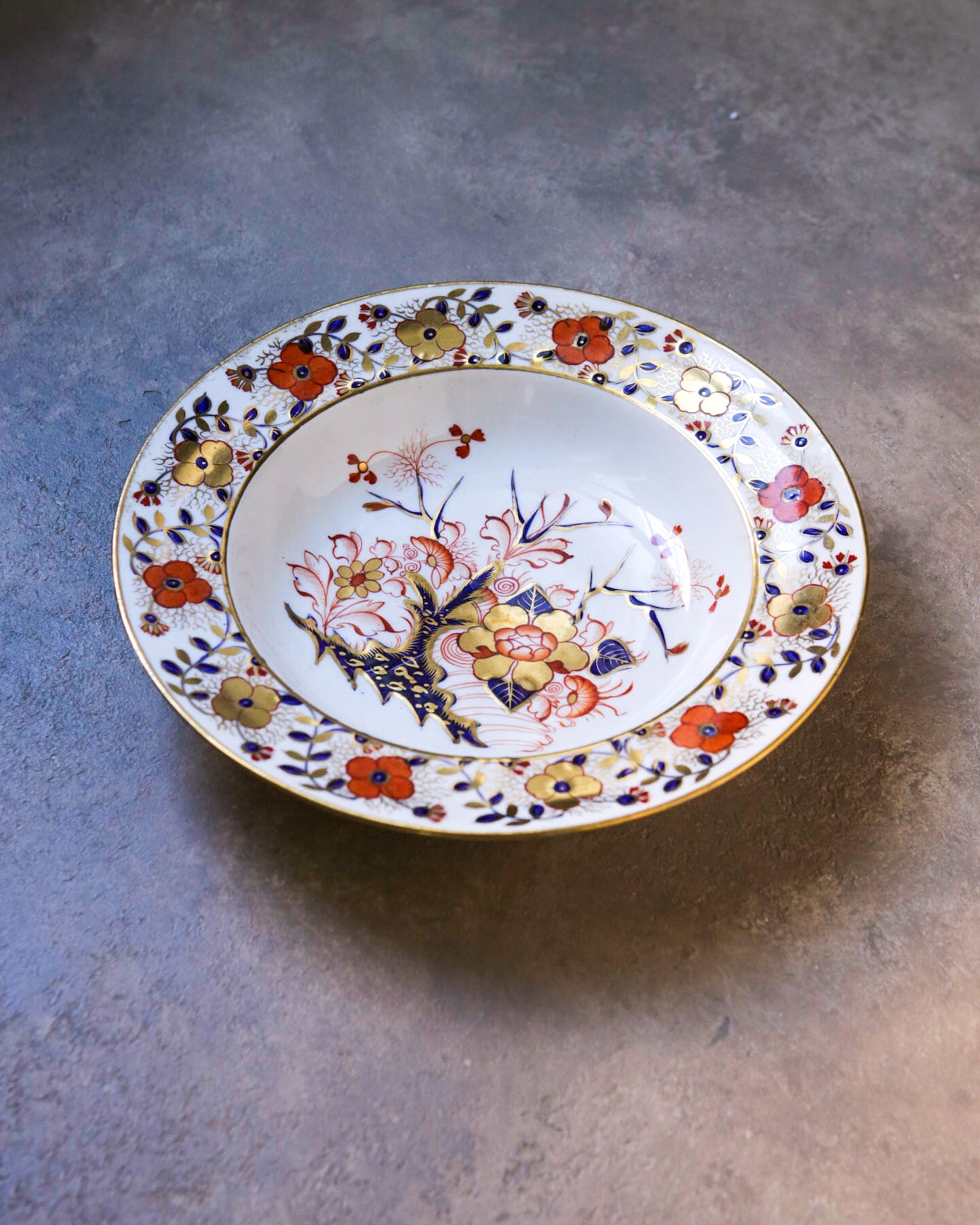 Piatto fondo mason's fiori rosso e blu
