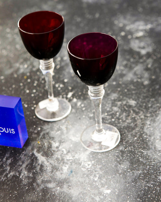 Coppia bicchierini da liquore colorati saint louis