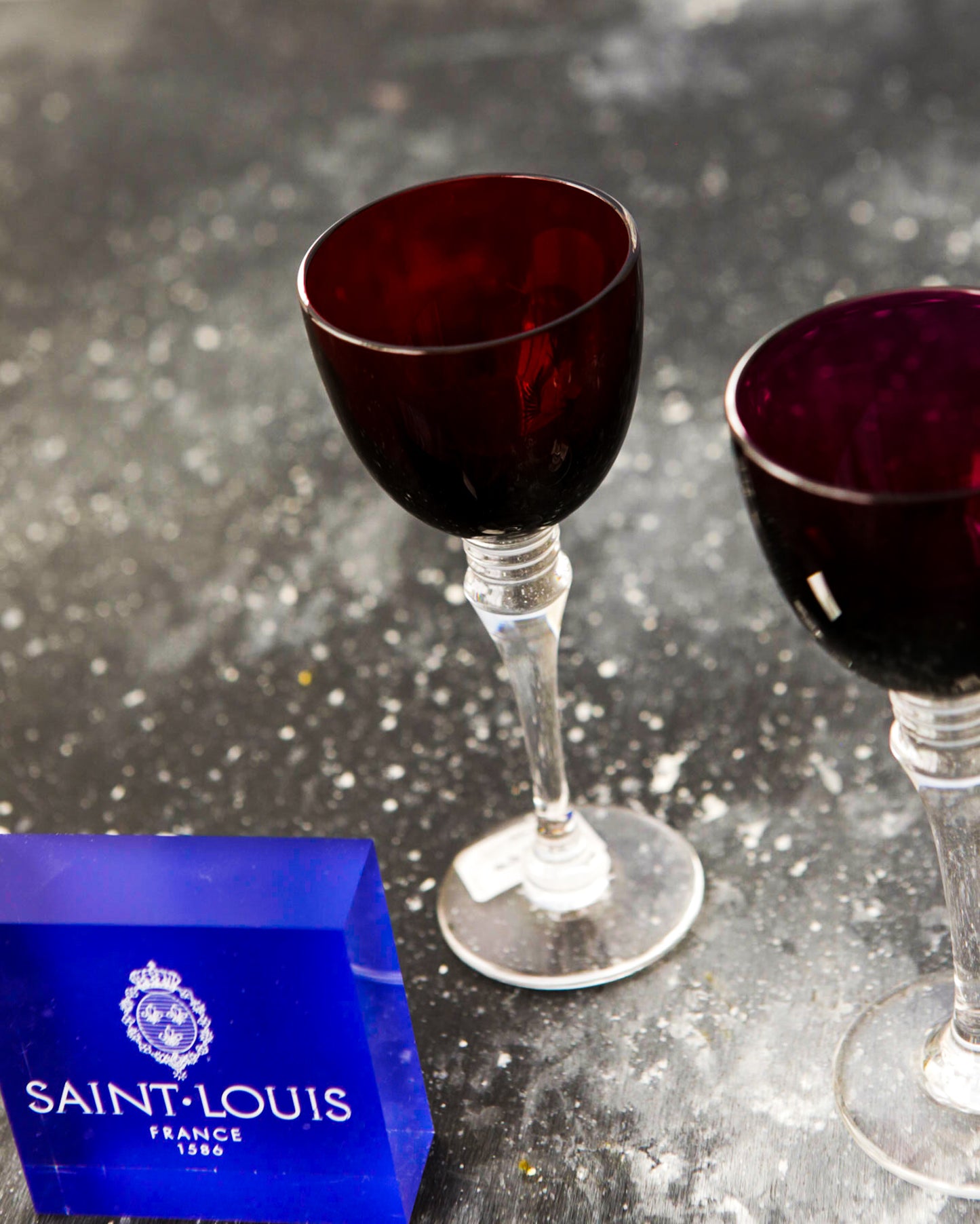 Coppia bicchierini da liquore colorati saint louis