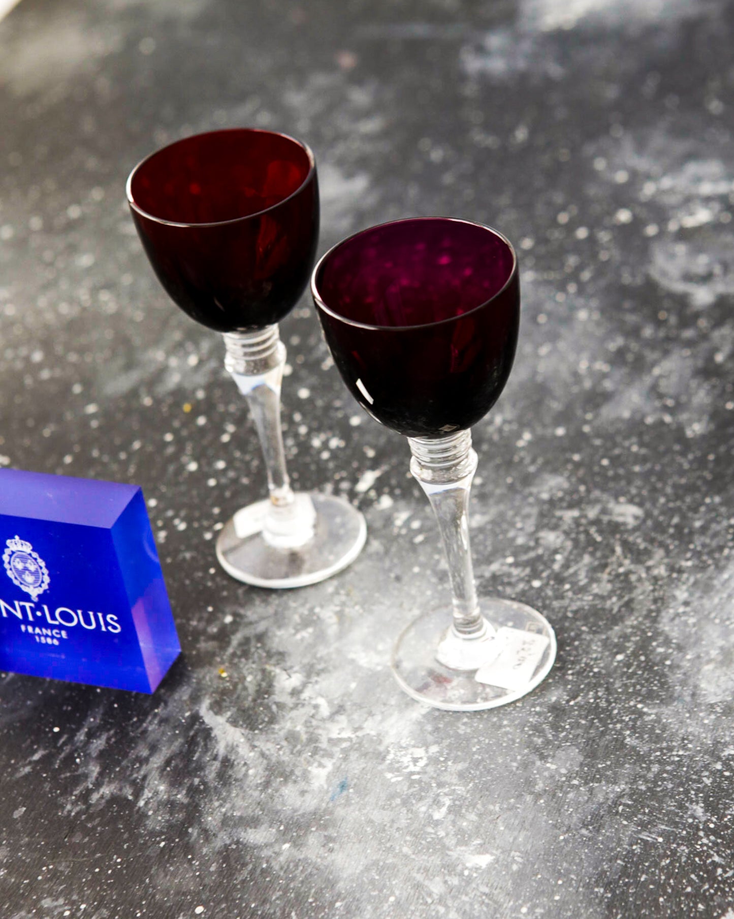 Coppia bicchierini da liquore colorati saint louis