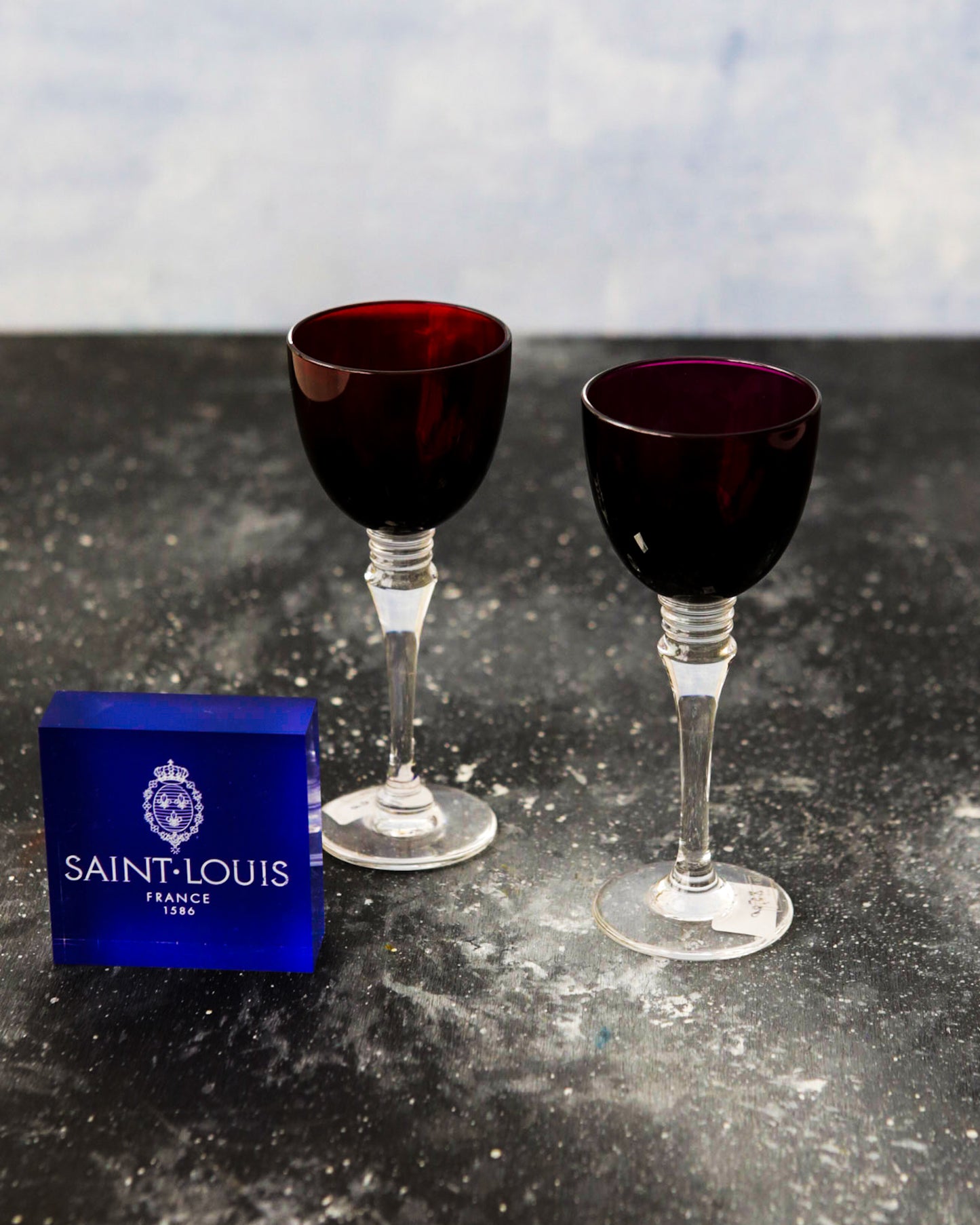 Coppia bicchierini da liquore colorati saint louis