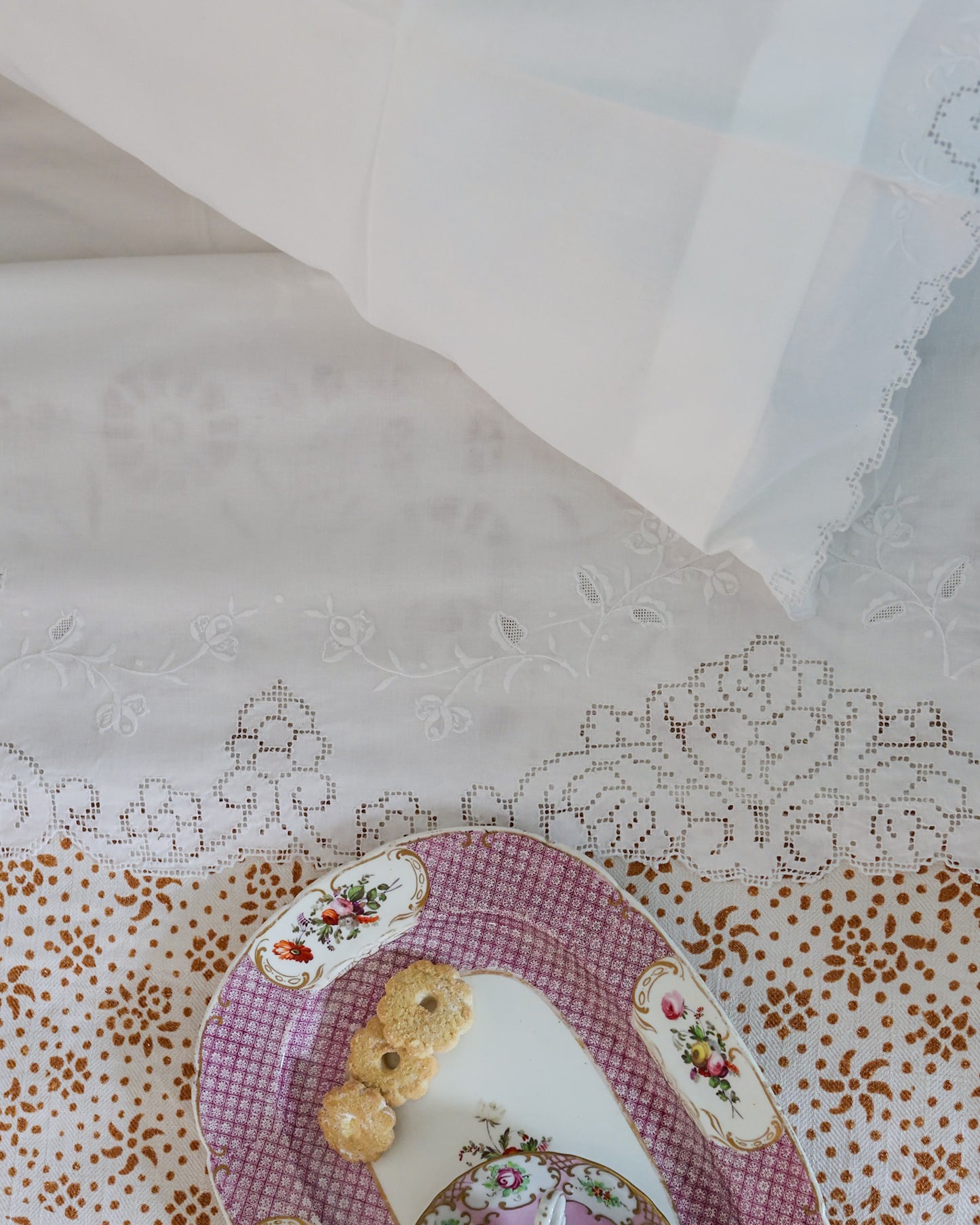 Lenzuolo matrimoniale lino sfilato siciliano