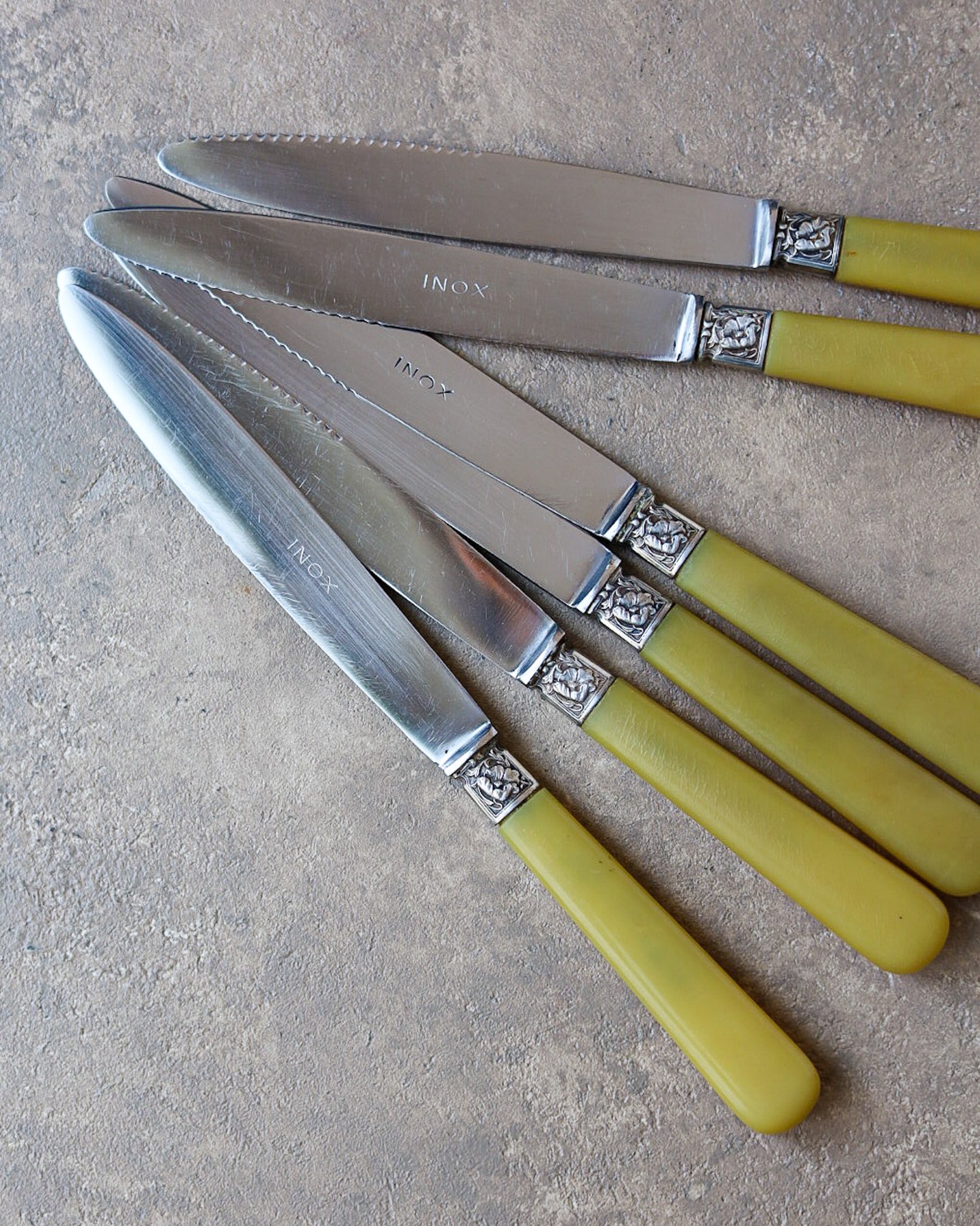Set di 6 coltelli da pasto con manico in resina