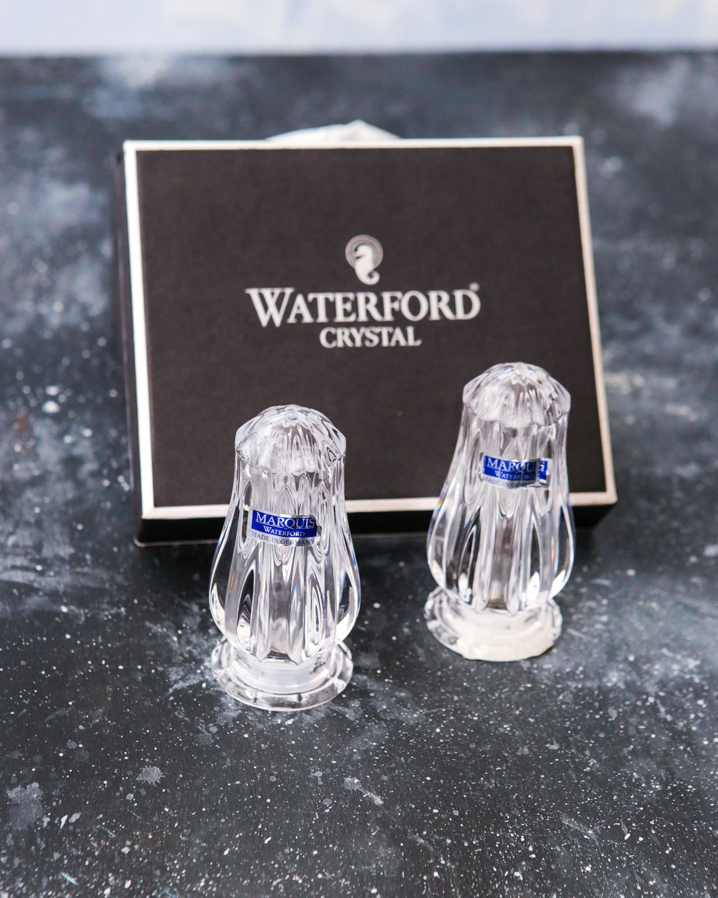 Coppia sale e pepe piccoli in cristallo waterford