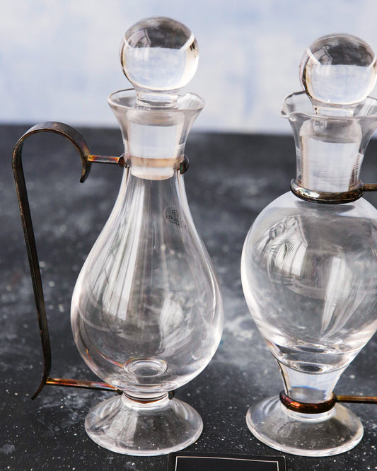 Olio e aceto cassetti cristallo e argento