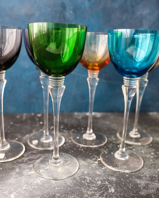 Set di sei bicchieri flutes saint louis colorati