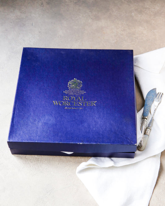 Piatto servi formaggio royal worcester con scatola e coltello