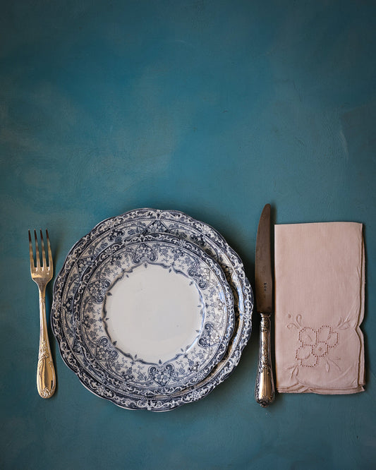 Servizio di piatti da 8 posti completi porcellana inglese decoro a transfer totale 40 pezzi