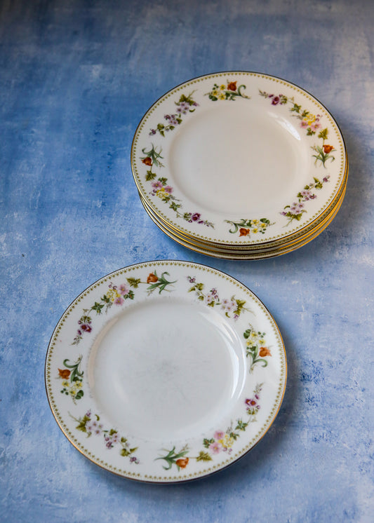 Set cinque piatti piani da dolce wedgwood decoro mirabelle