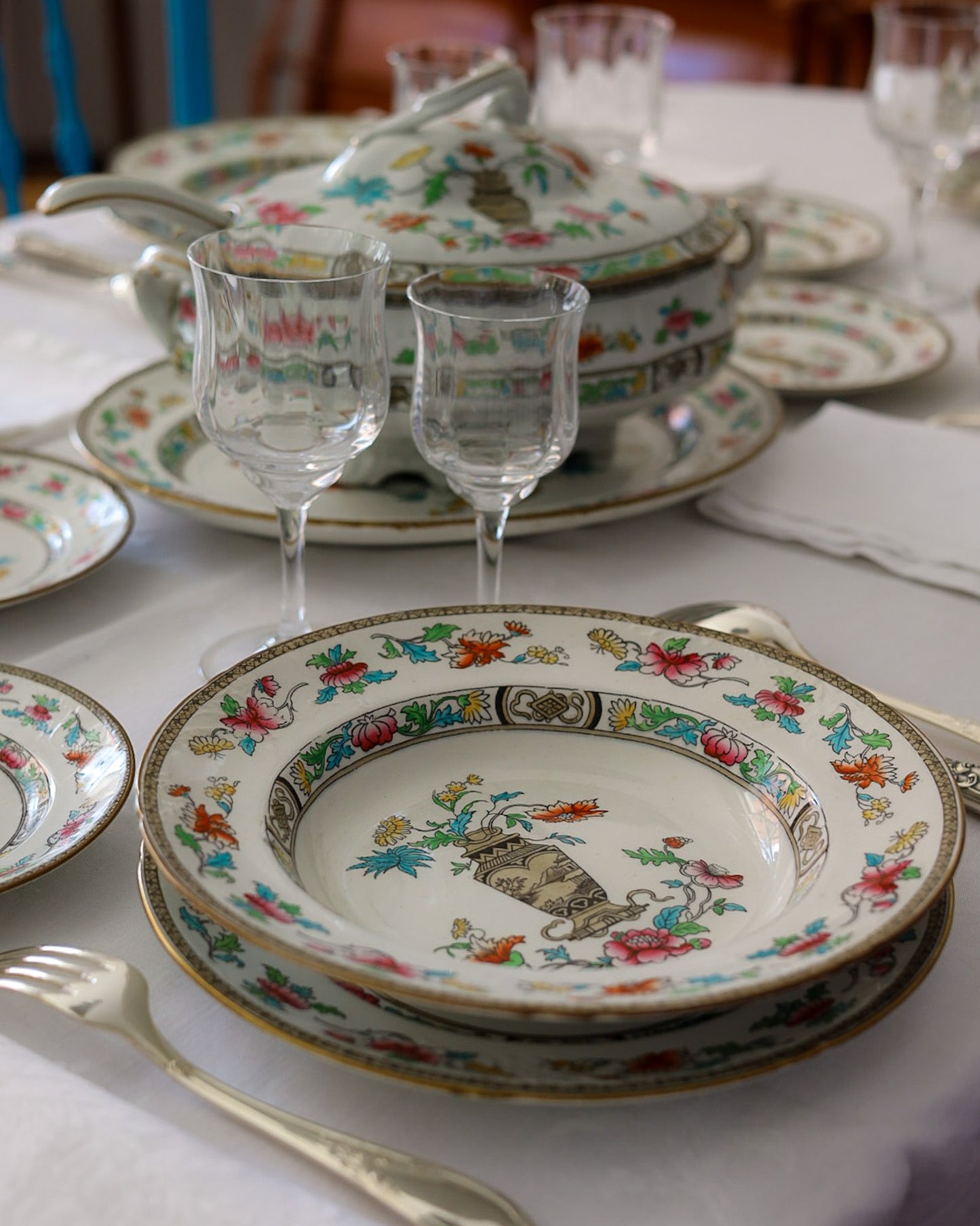 Servizio di piatti da 6 coperti Royal Doulton decoro cineseria primi 900