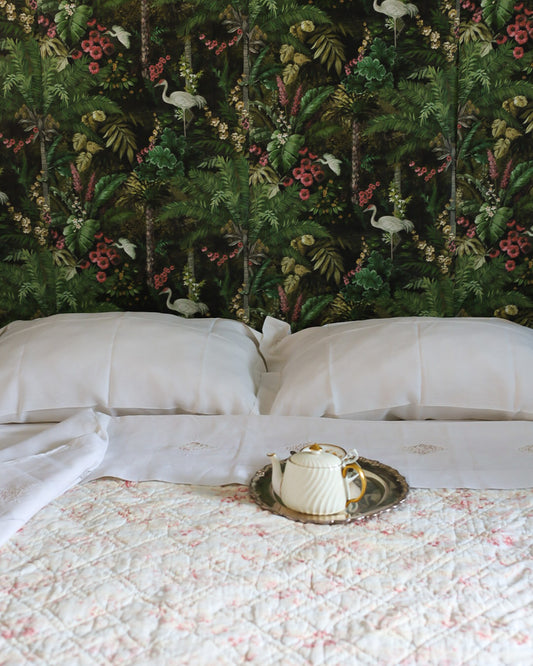 Lenzuolo matrimoniale antico in lino con punto aria