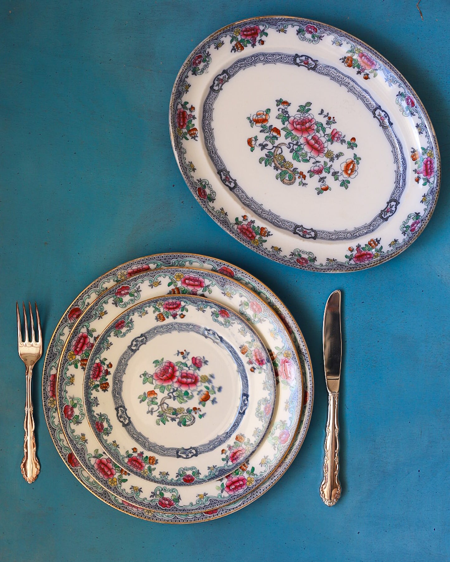 Servizio piatti da 7 coperti royal doulton decoro mandarin fine 800