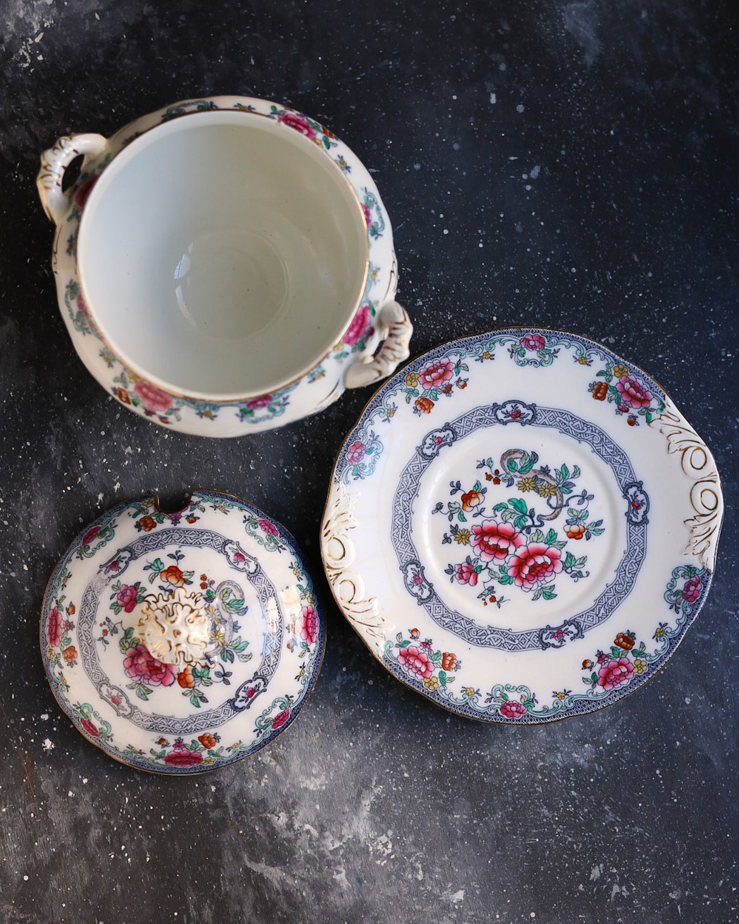Servizio piatti da 7 coperti royal doulton decoro mandarin fine 800