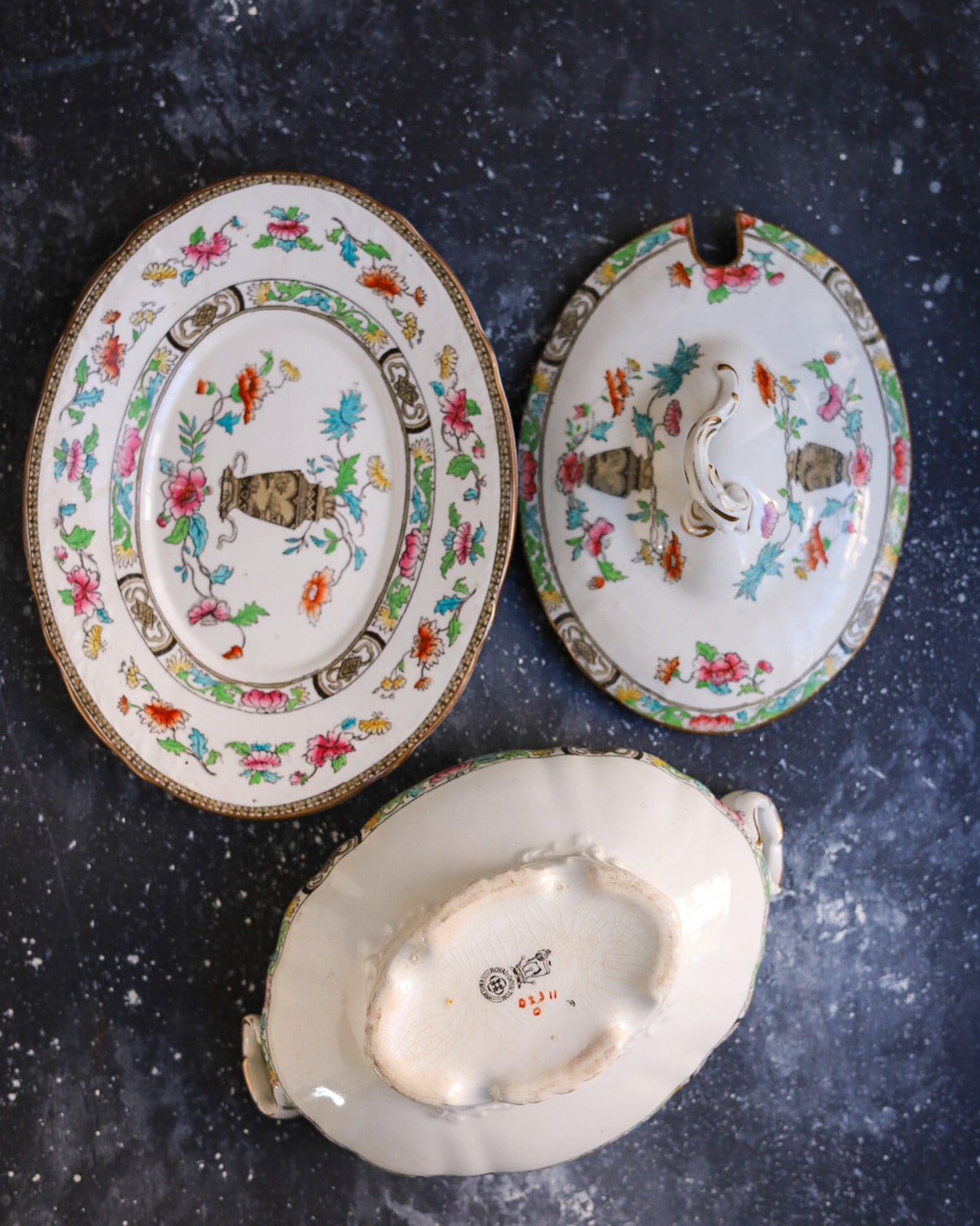 Servizio di piatti da 6 coperti Royal Doulton decoro cineseria primi 900