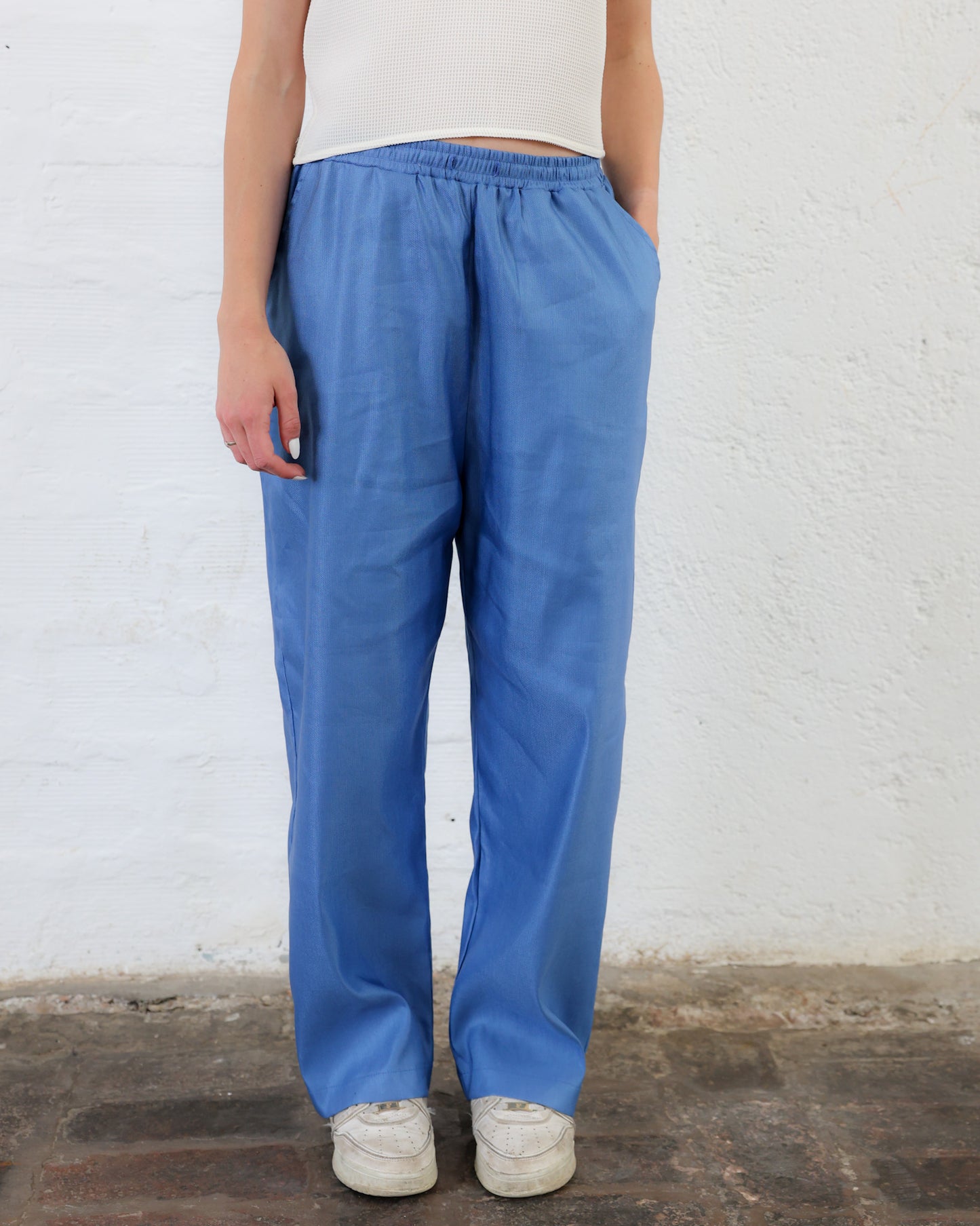 LOVE 44.44 — Pantalone Baggy in Seta e Lino — Manifattura Marchigiana, Made in Italy