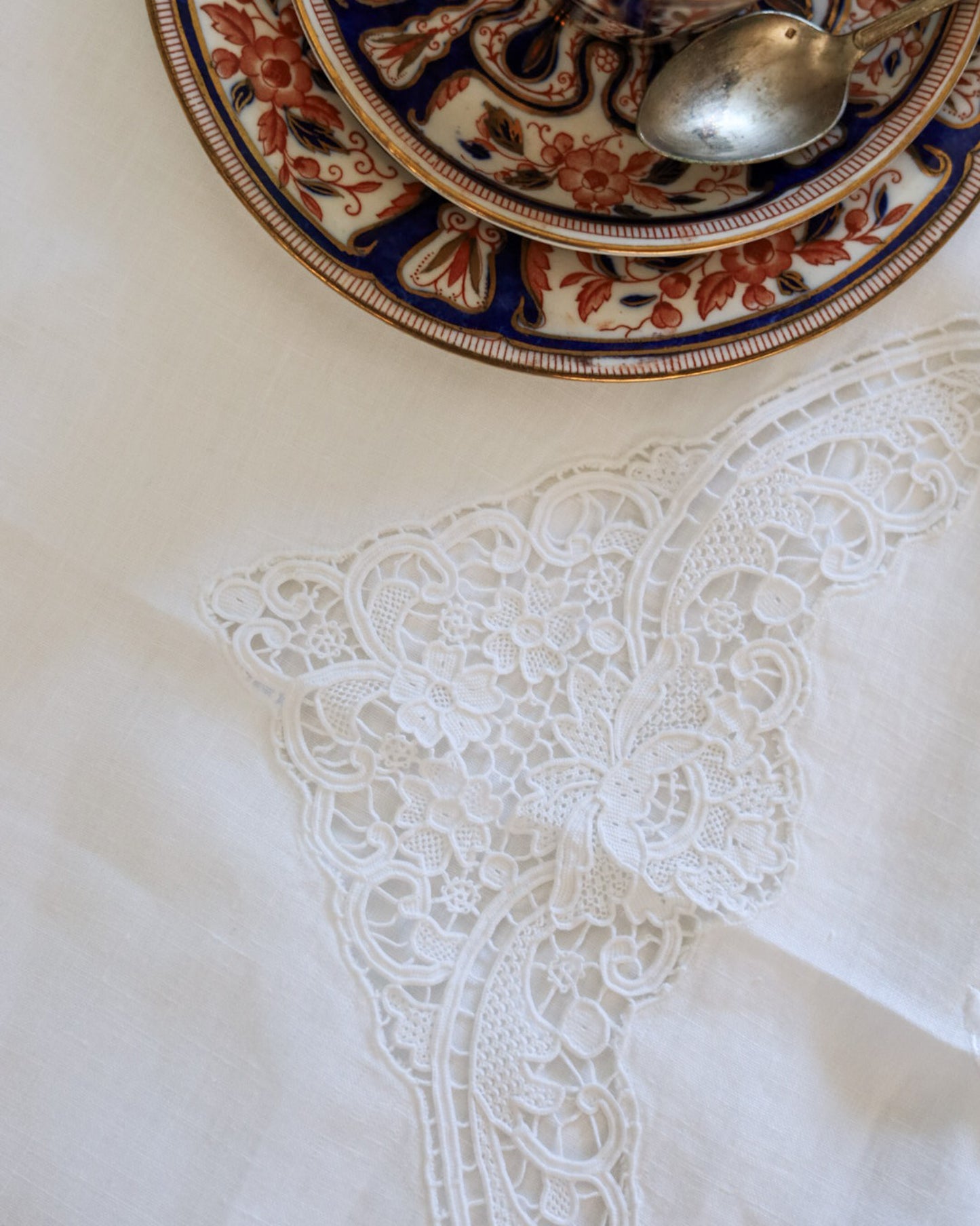 Completo letto singolo lenzuolo con copriletto lino con ricamo burano