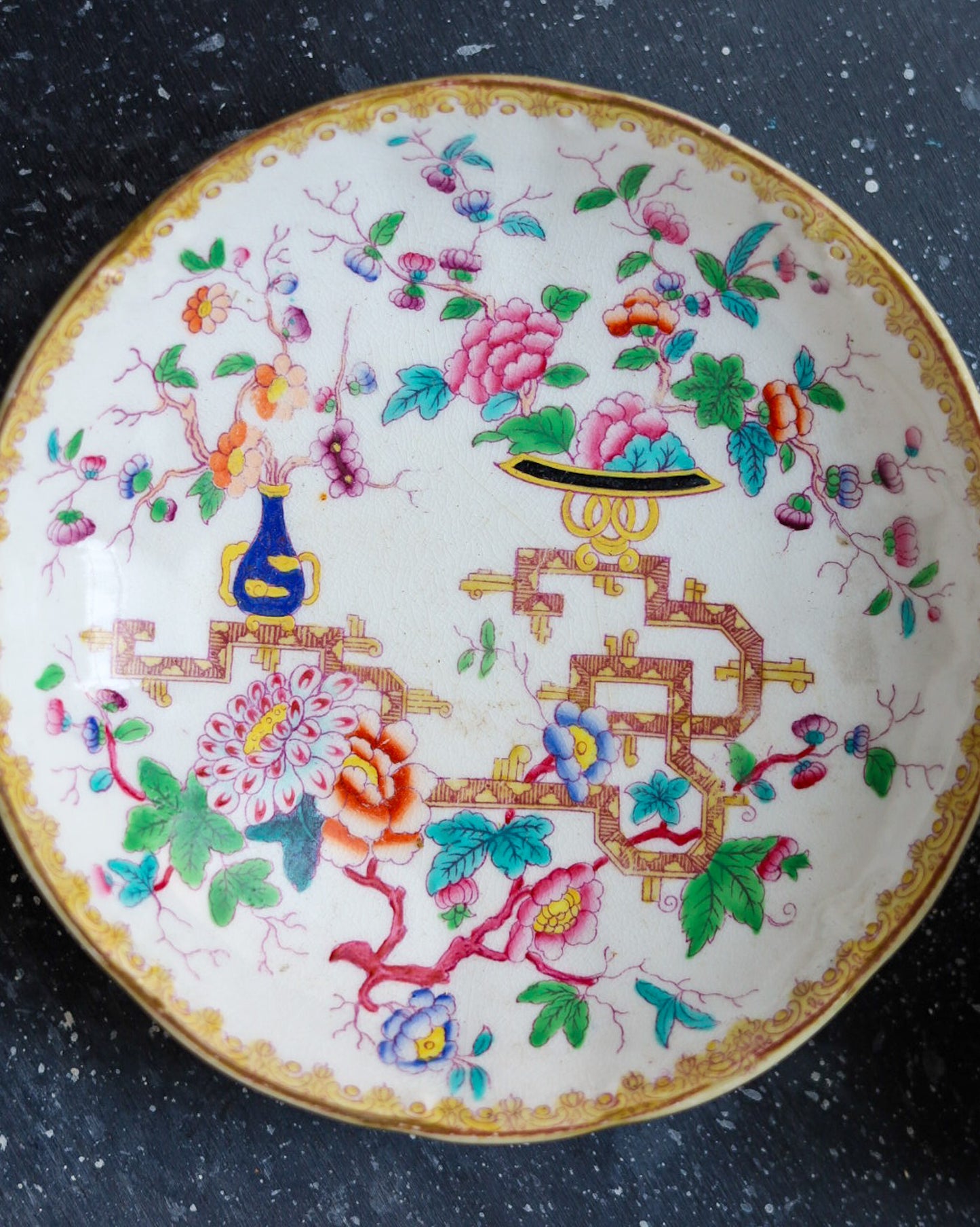 Tazza da Tè e Piattino Minton - Decoro Chinese Pattern - Bone China - Primi/Metà 1800