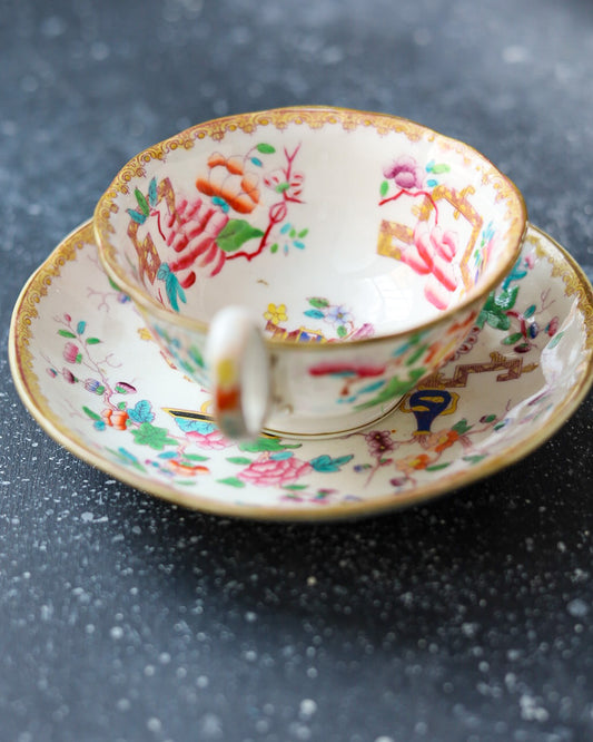 Tazza da Tè e Piattino Minton - Decoro Chinese Pattern - Bone China - Primi/Metà 1800