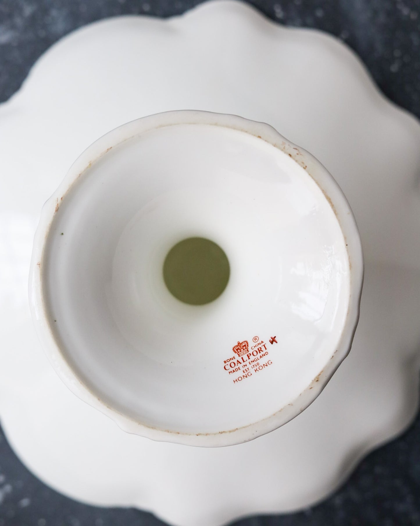 Alzatina Coalport su Piedistallo - Decoro Floreale con Uccelli - Bone China - Made in England