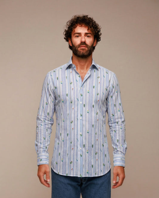 Camicia Uomo in Popeline di Cotone Stampato — Edizione Limitata