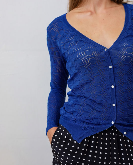 TUYOU 23.23 — Cardigan in Pizzo di Lana ExtraFine Merino — Zegna Baruffa, Maglificio Veneto, Made in Italy