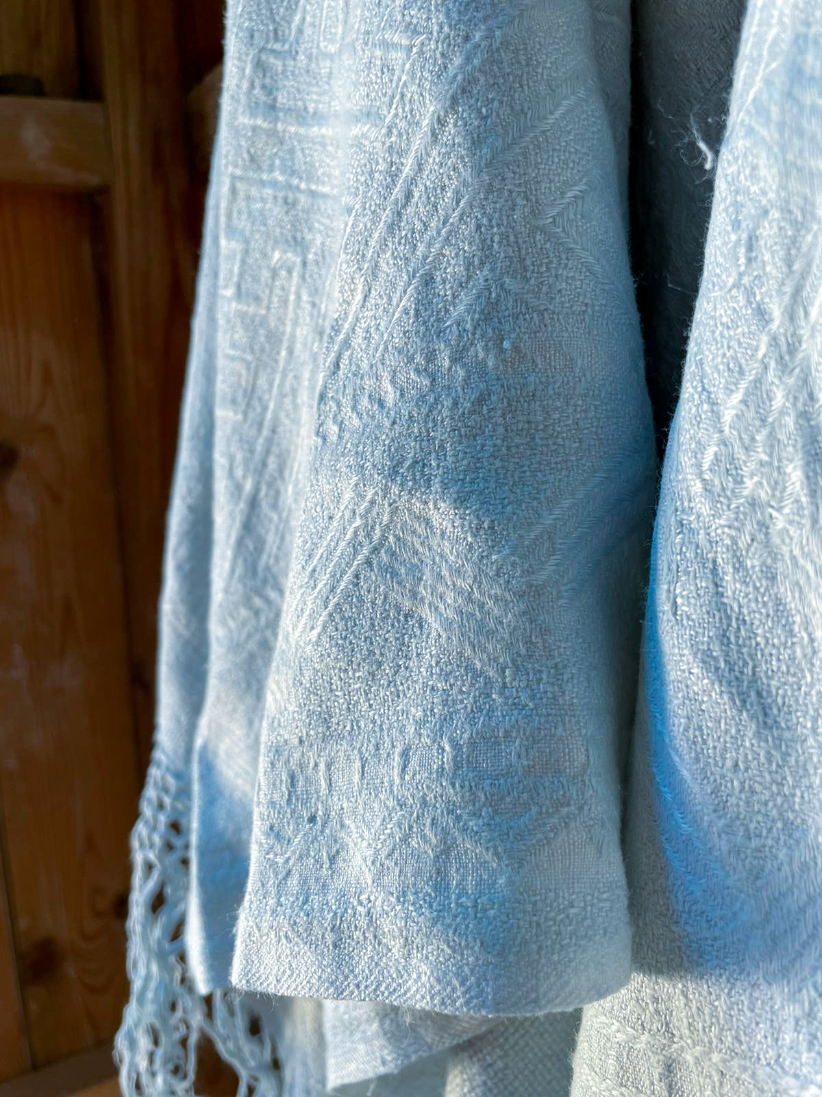 Coppia asciugamani in cotone di fiandra con frange a mano colorati