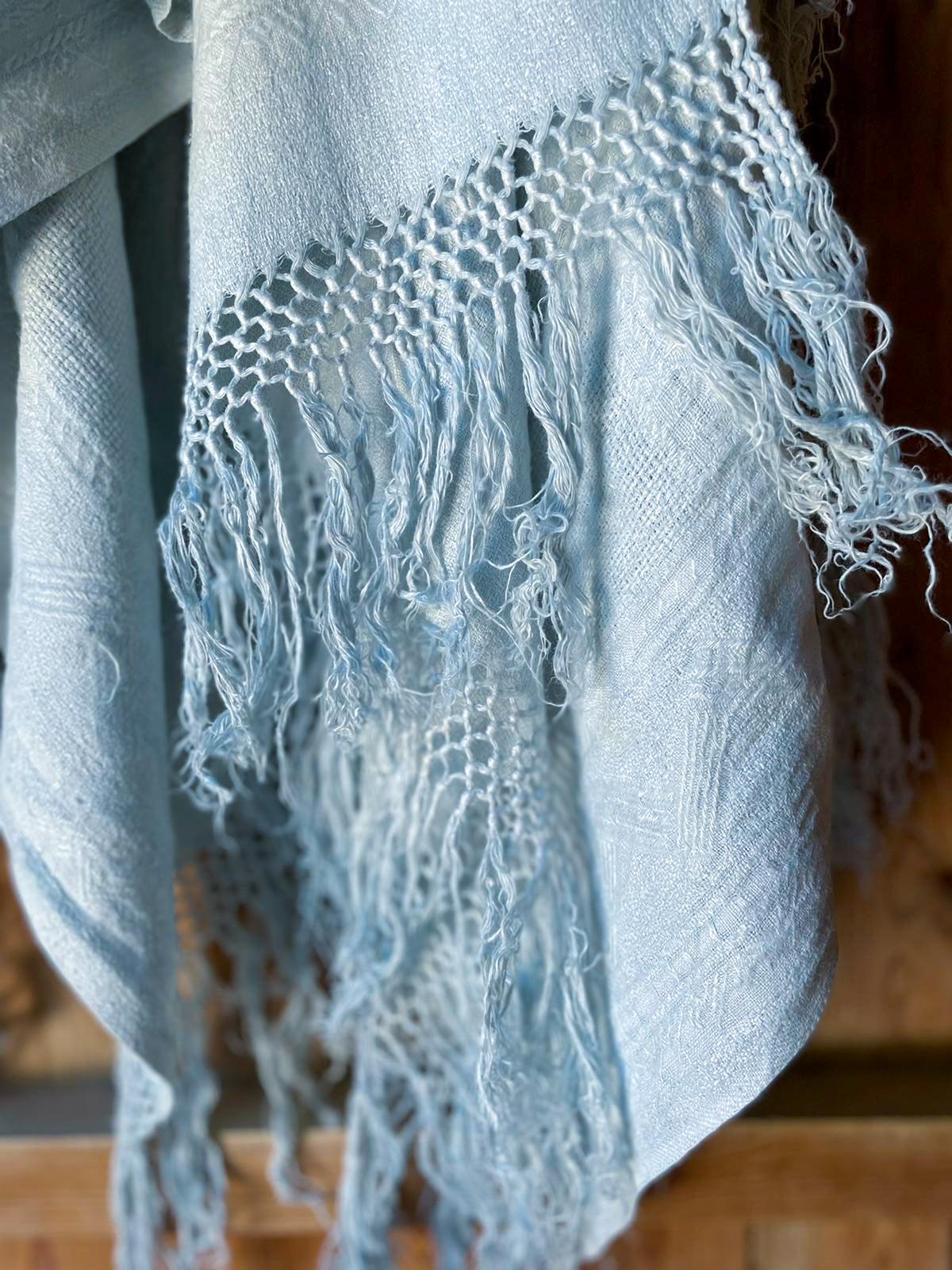 Coppia asciugamani in cotone di fiandra con frange a mano colorati
