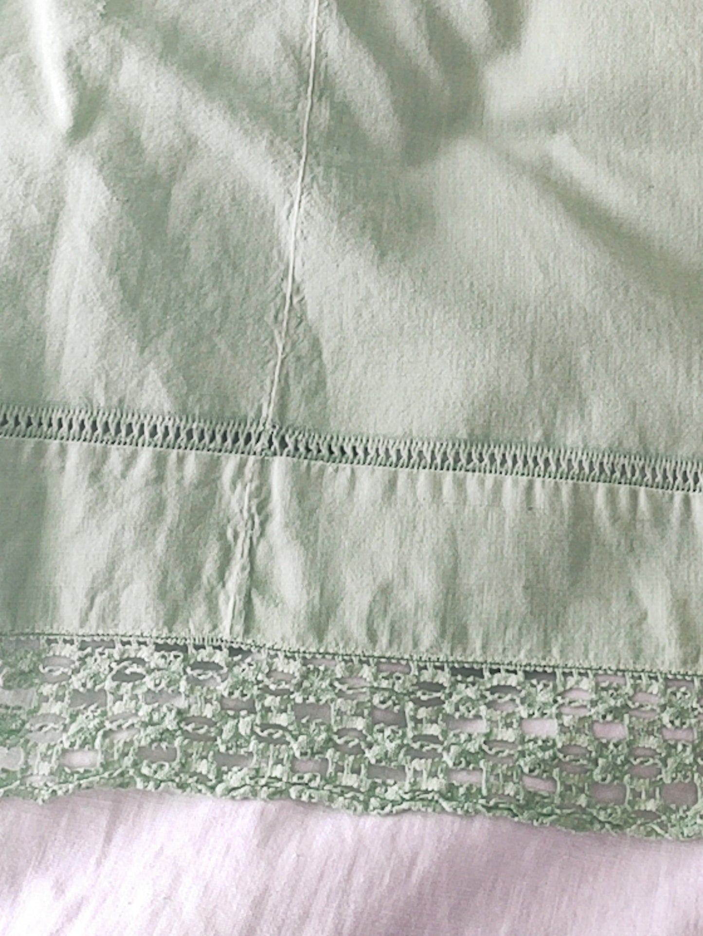 Set lenzuola matrimoniali cotone verde pastello