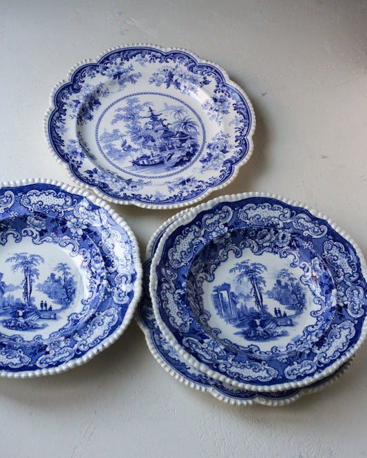 Coppia di posto tavola con paesaggi