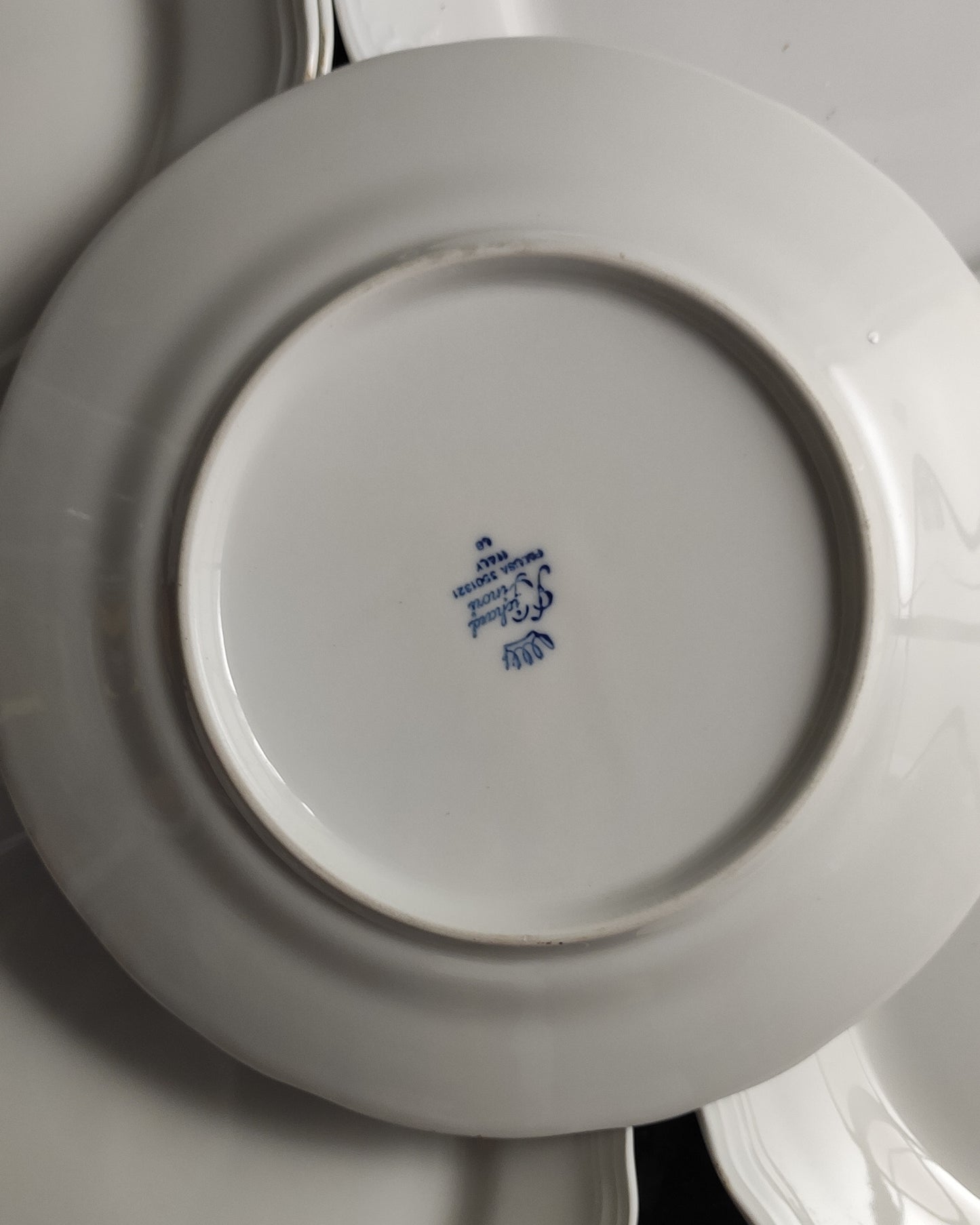 set sei piatti piani porcellana bianca italiana