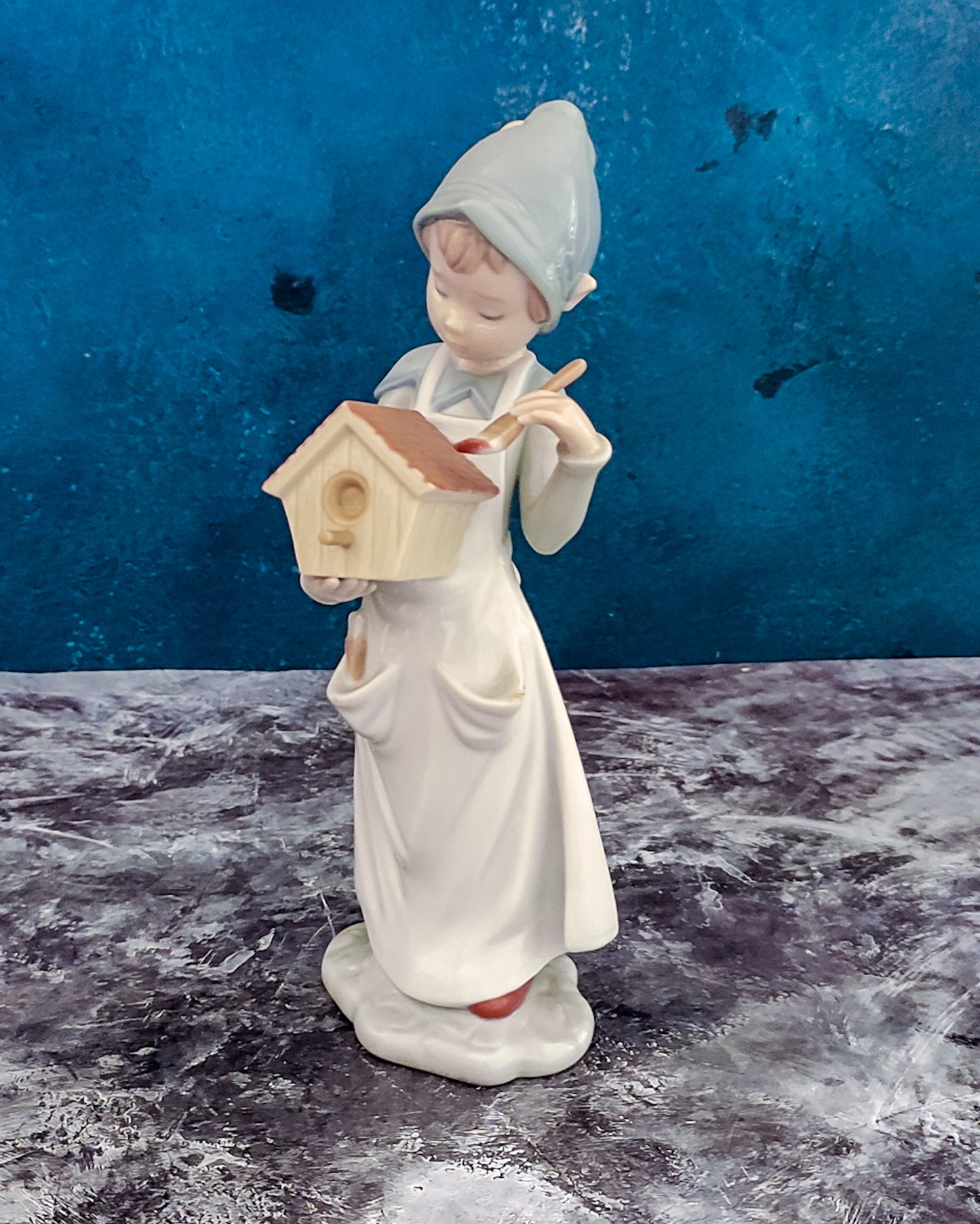Statuina lladro elfo di natale