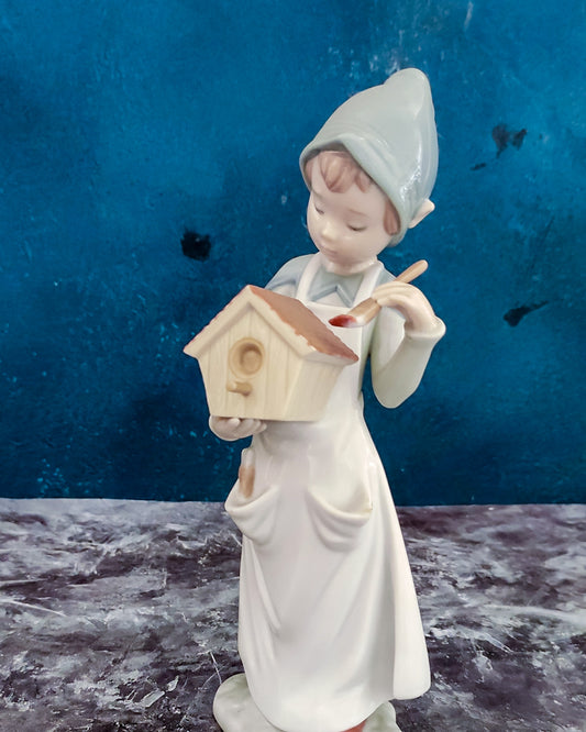 Statuina lladro elfo di natale