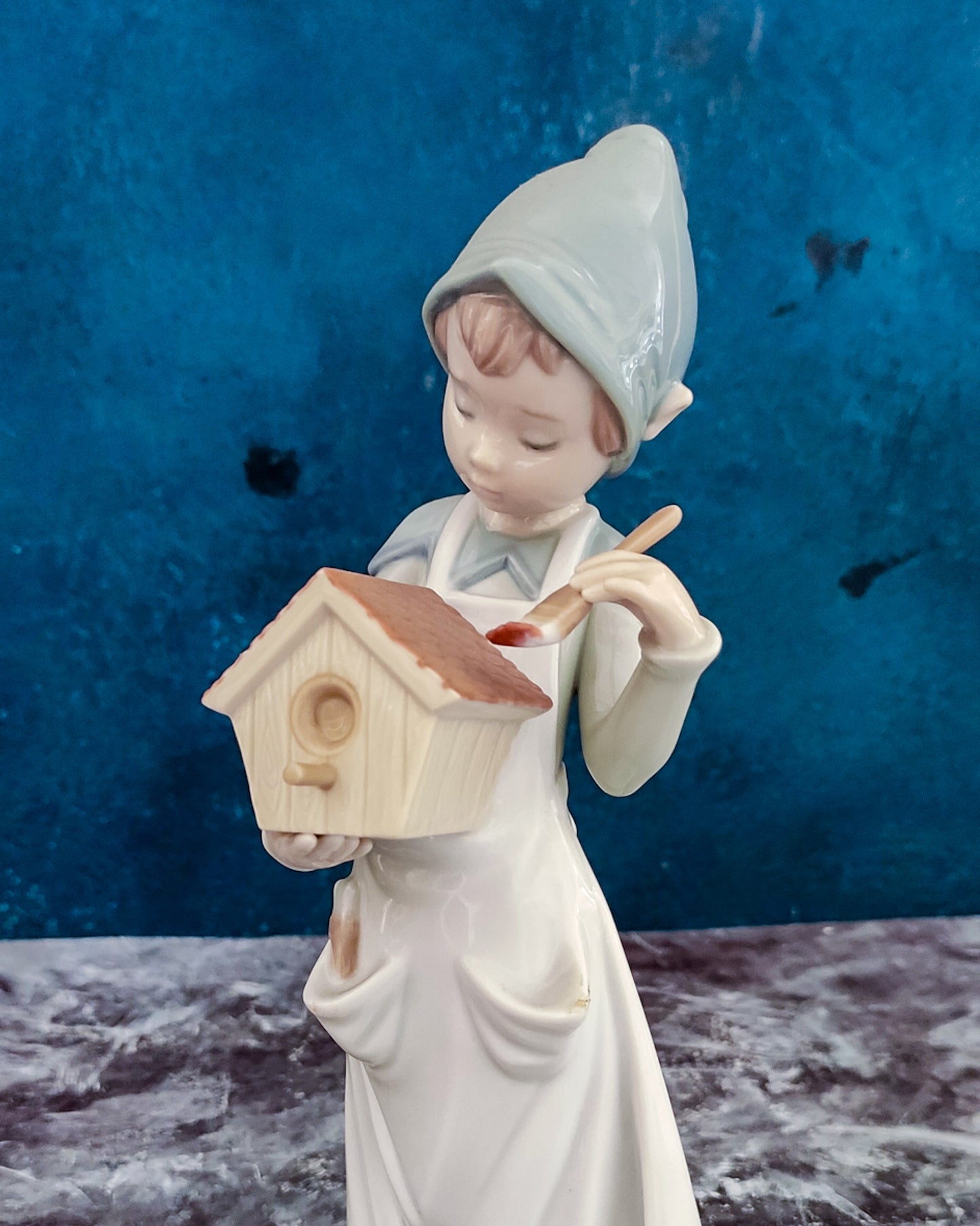 Statuina lladro elfo di natale