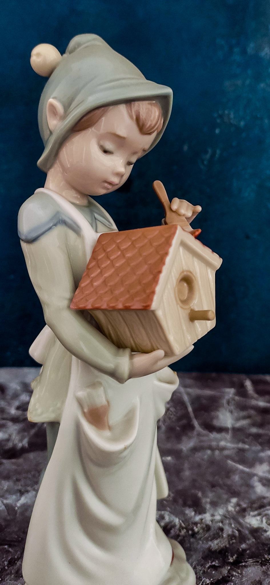 Statuina lladro elfo di natale