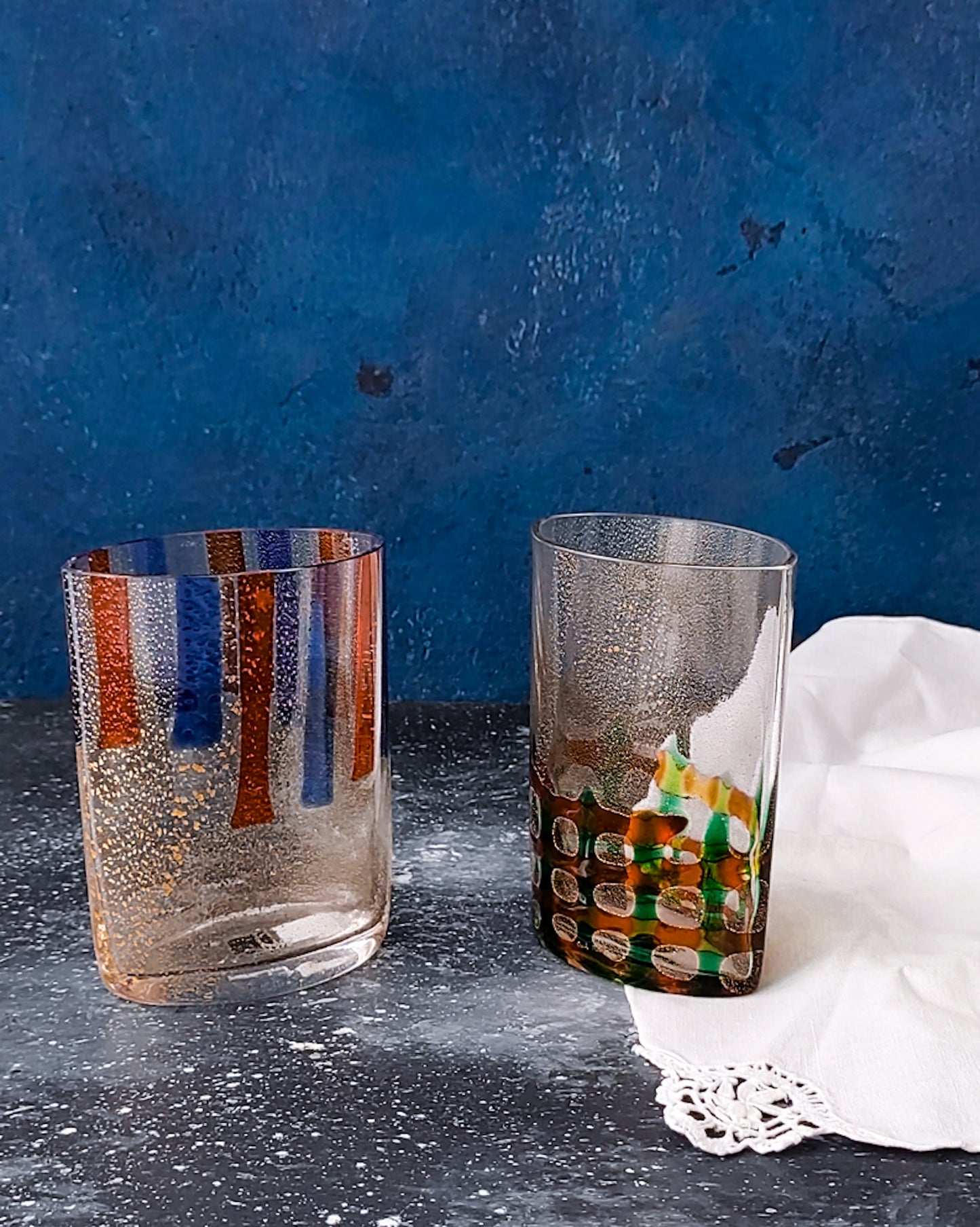 Coppia bicchieri murano acqua Carlo Moretti