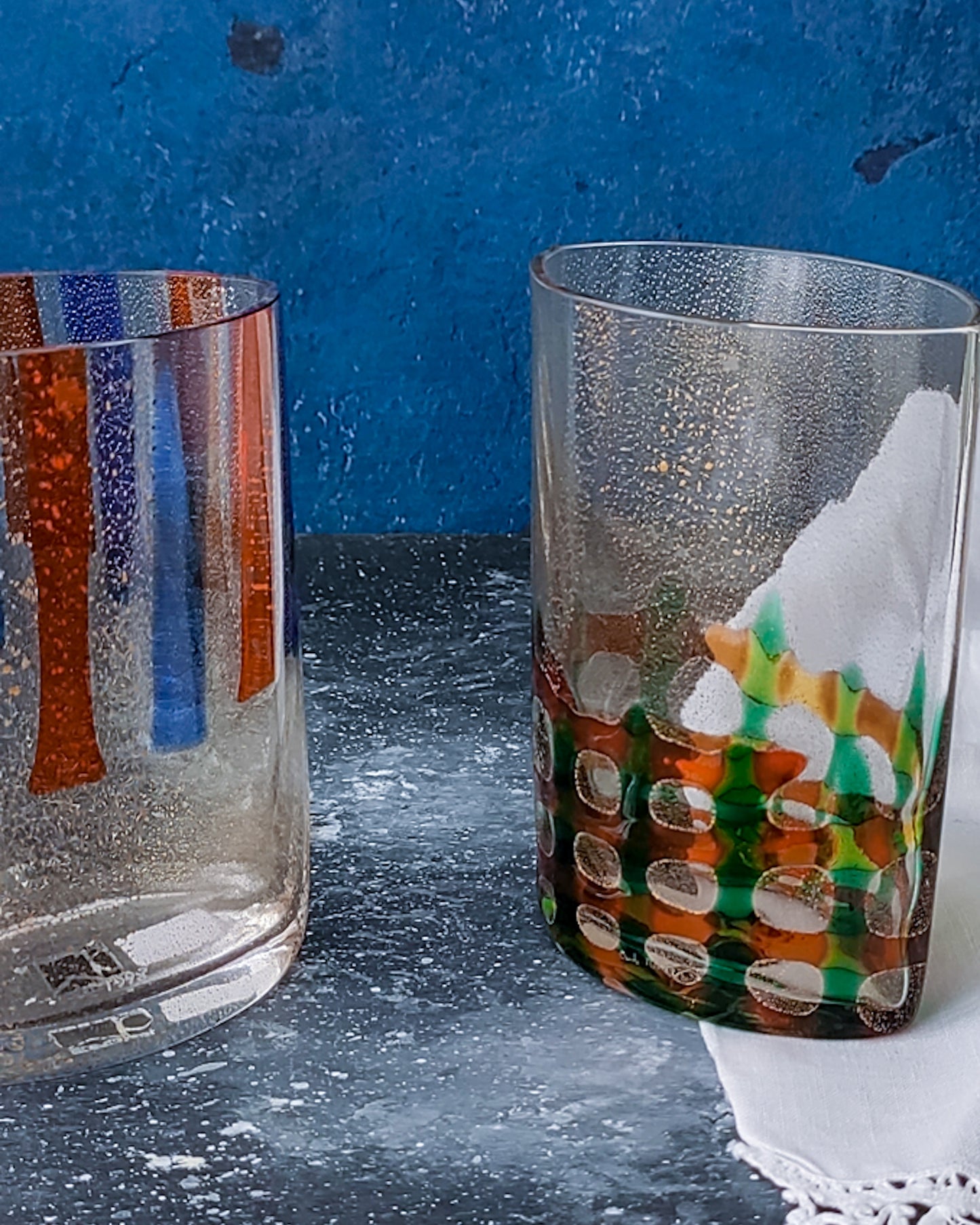 Coppia bicchieri murano acqua Carlo Moretti