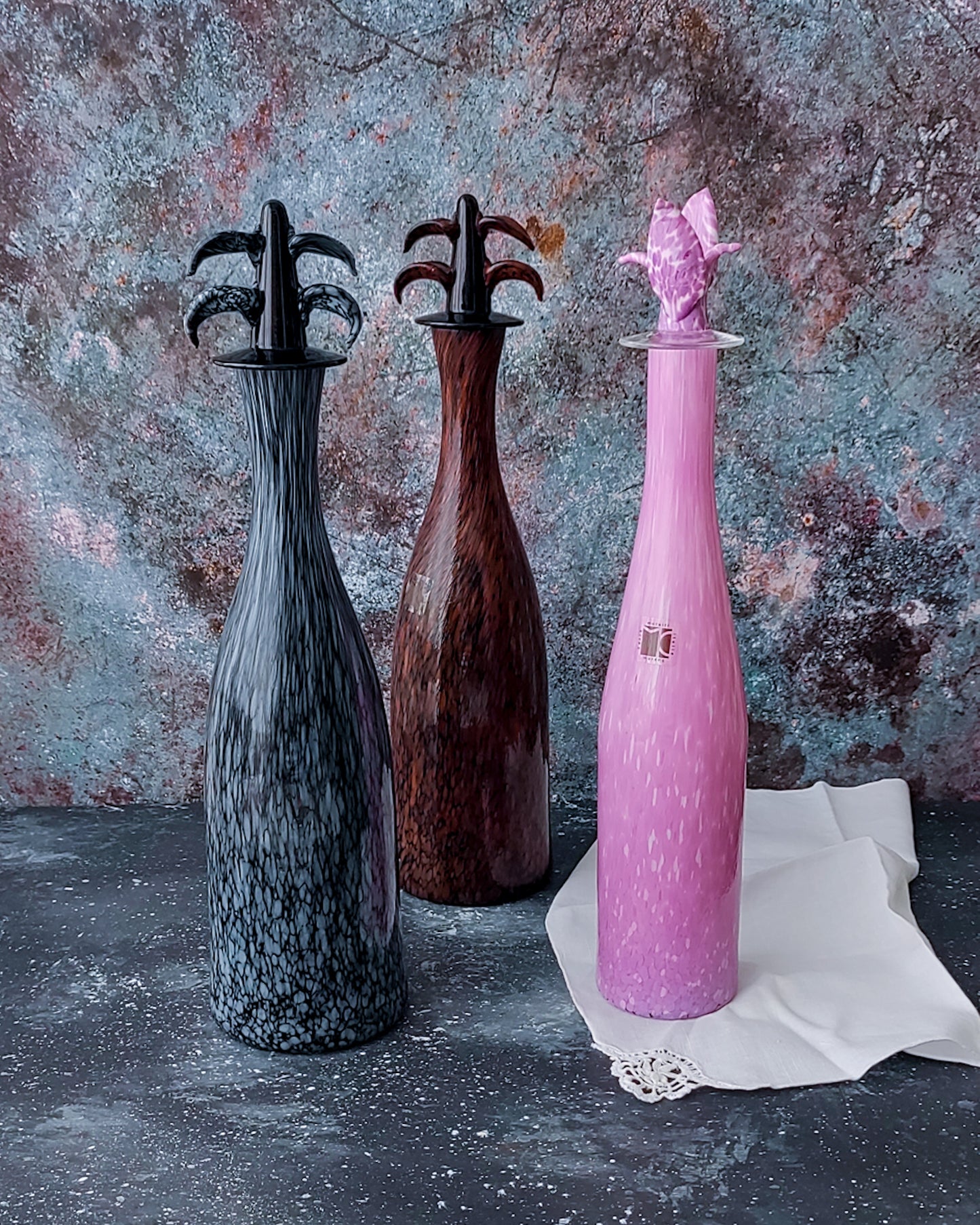 Bottiglie da collezione in vetro murano Carlo Moretti