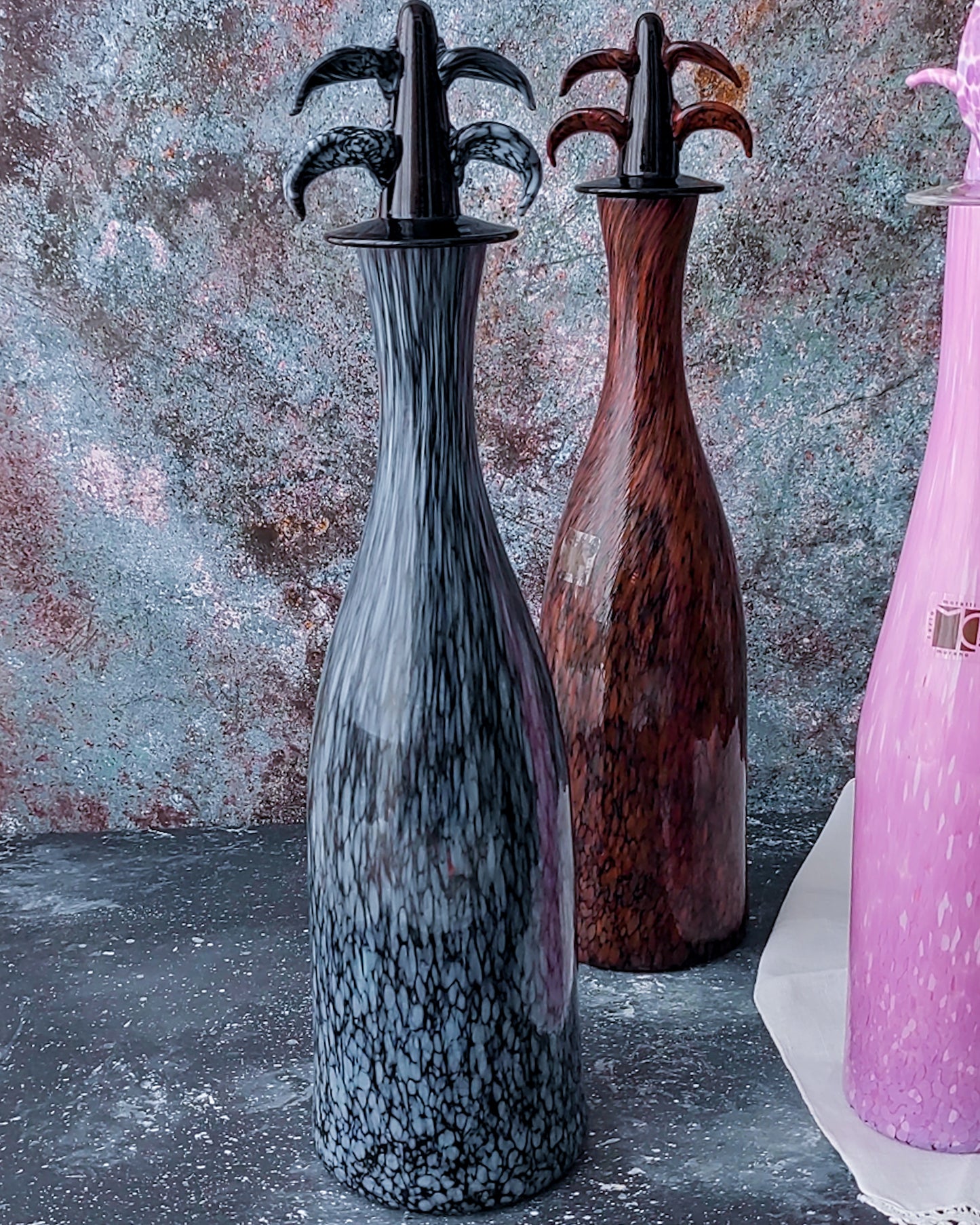 Bottiglie da collezione in vetro murano Carlo Moretti