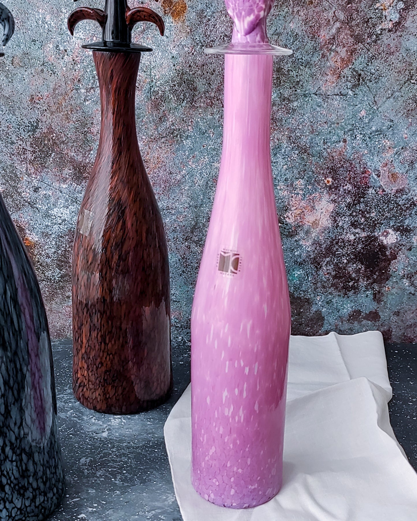 Bottiglie da collezione in vetro murano Carlo Moretti