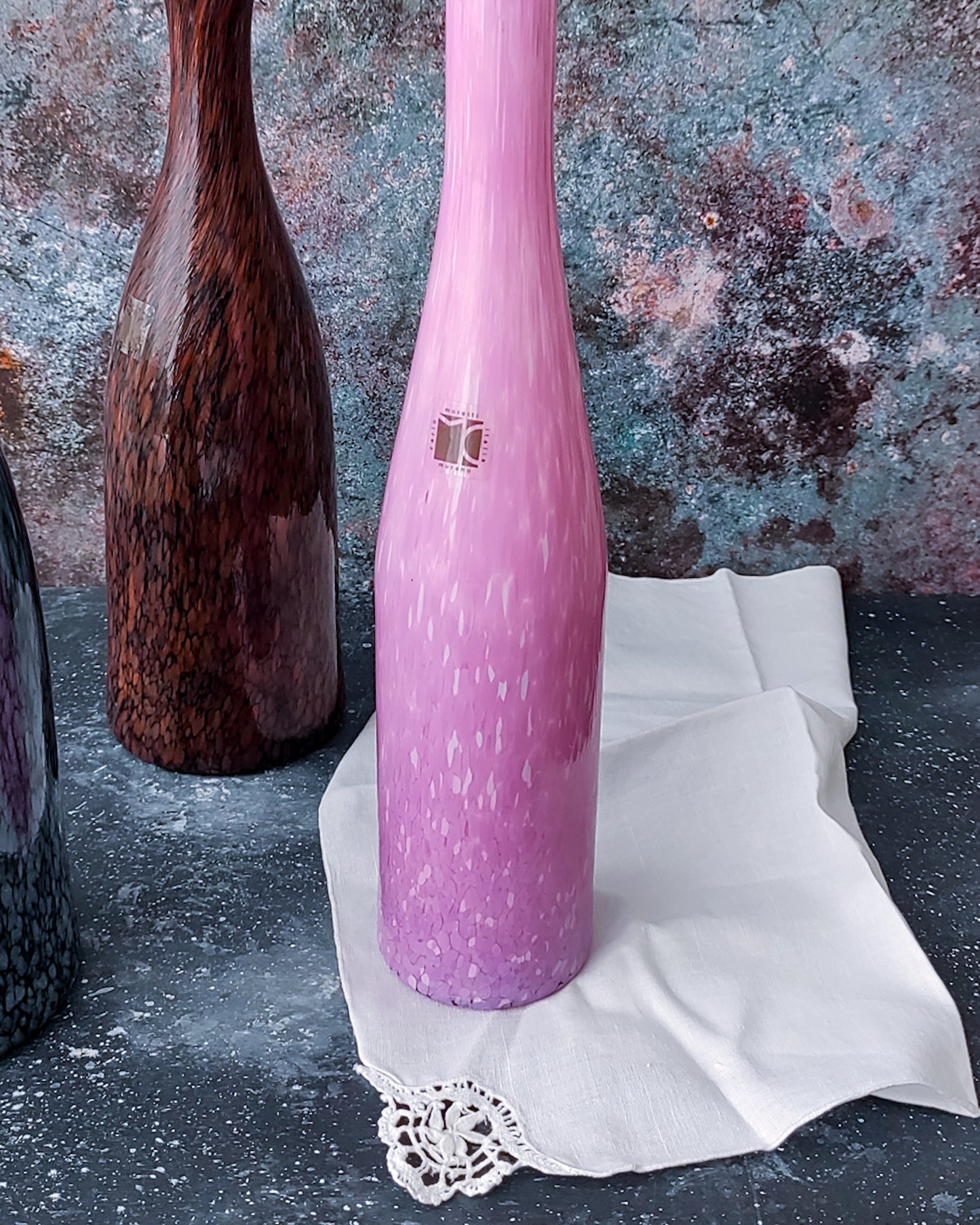 Bottiglie da collezione in vetro murano Carlo Moretti