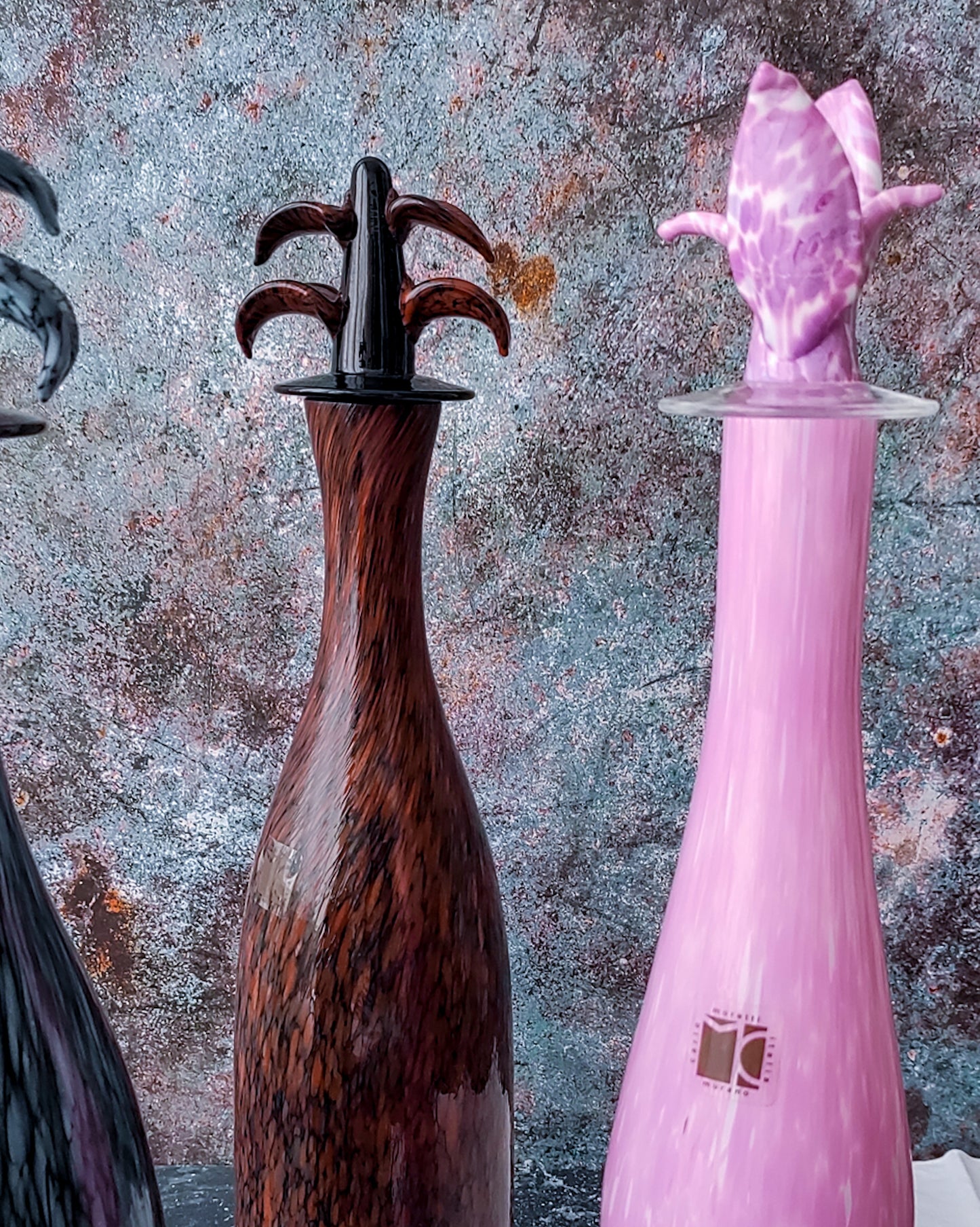Bottiglie da collezione in vetro murano Carlo Moretti